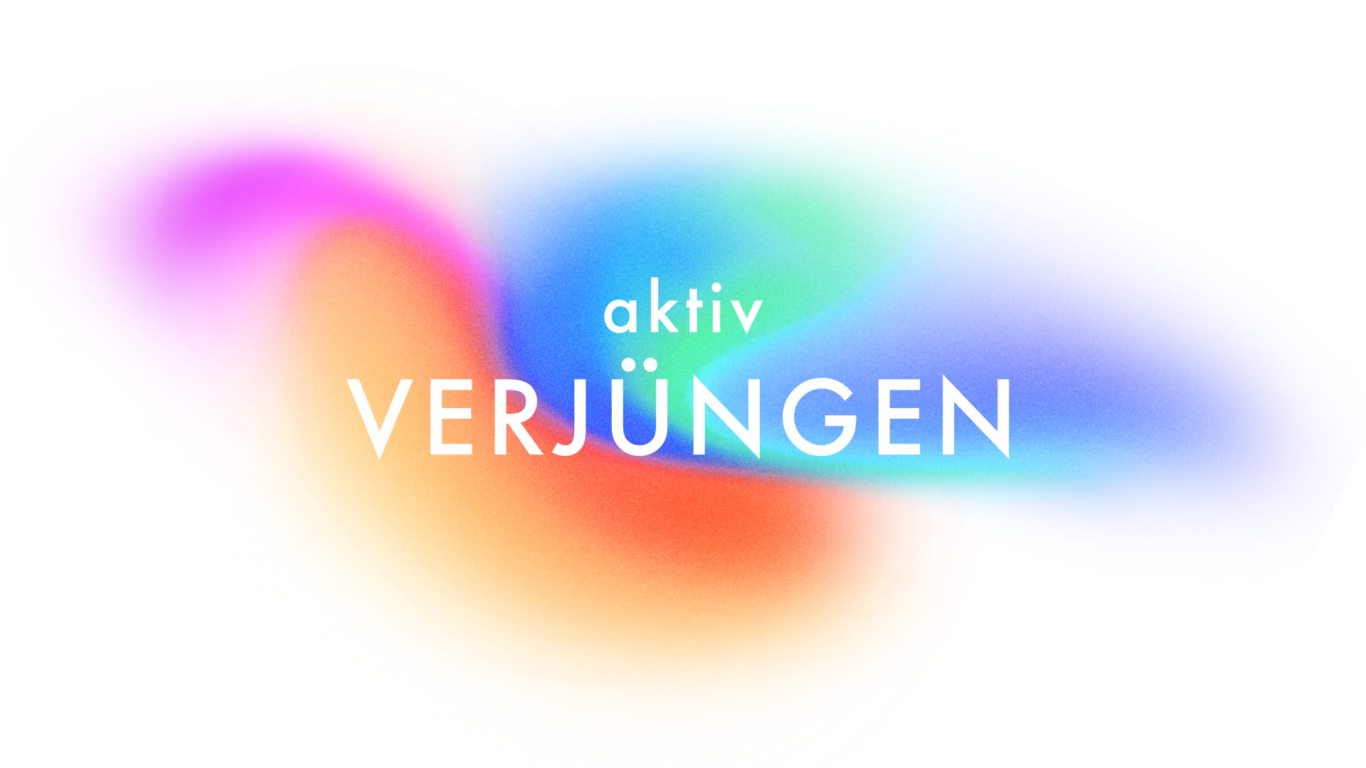 Colorful gradient visual with the aktiv Verjüngen title
